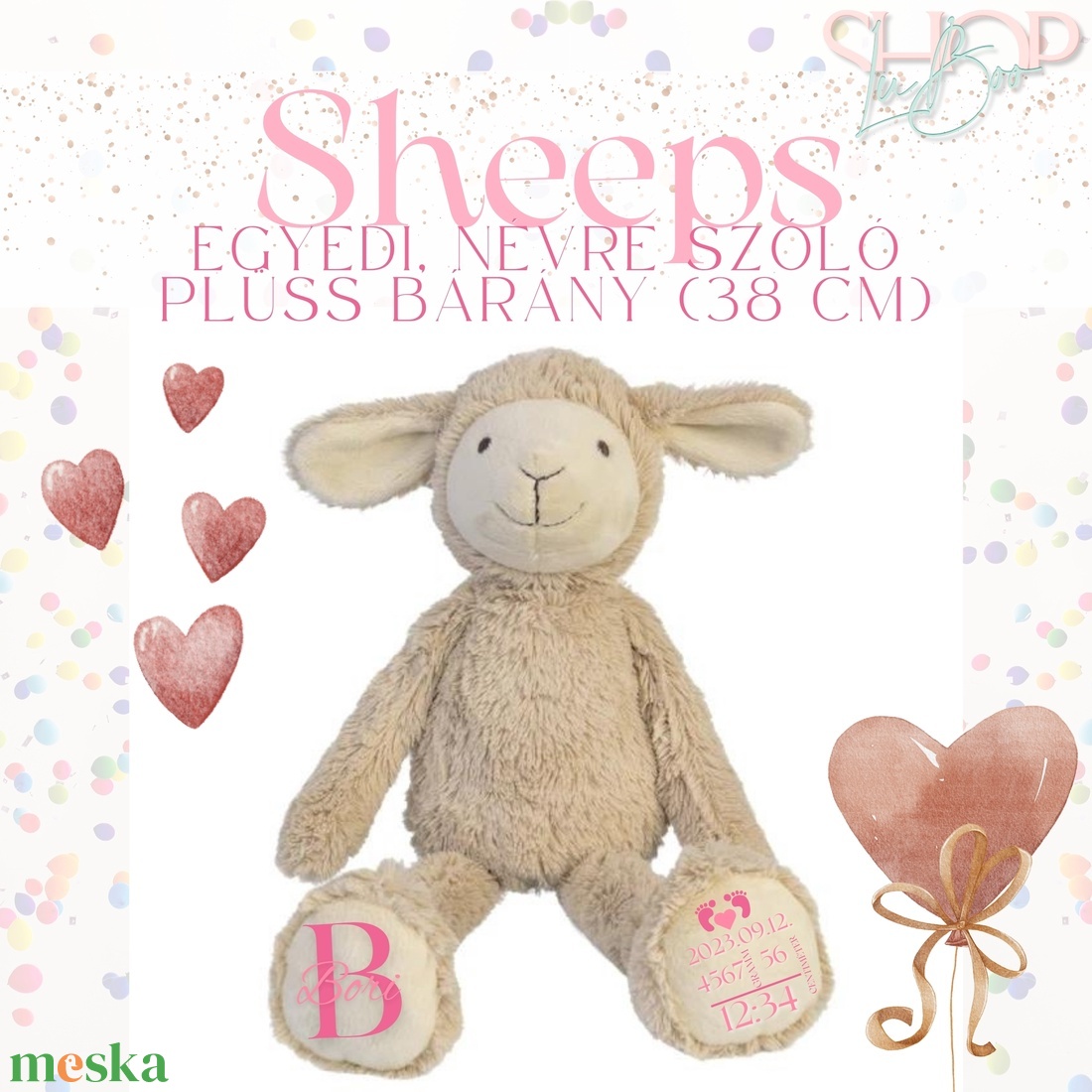 Sheeps - Emlékőr plüss bárány (38 cm) - játék & sport - plüssállat & játékfigura - plüss bárány - Meska.hu