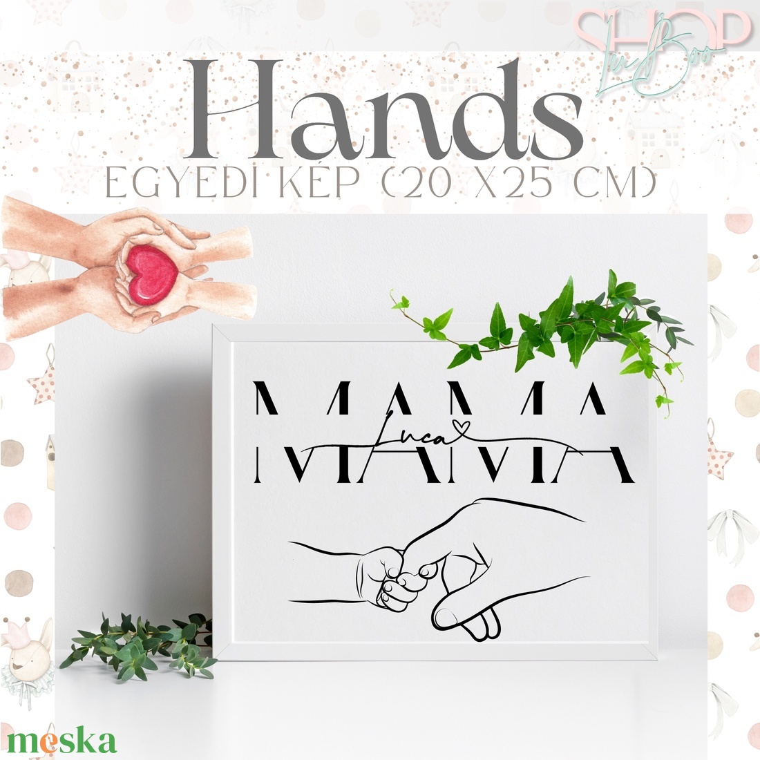 Hands - Egyedi kép (20x25 cm) - otthon & életmód - babaszoba, gyerekszoba - babaszoba kép - Meska.hu