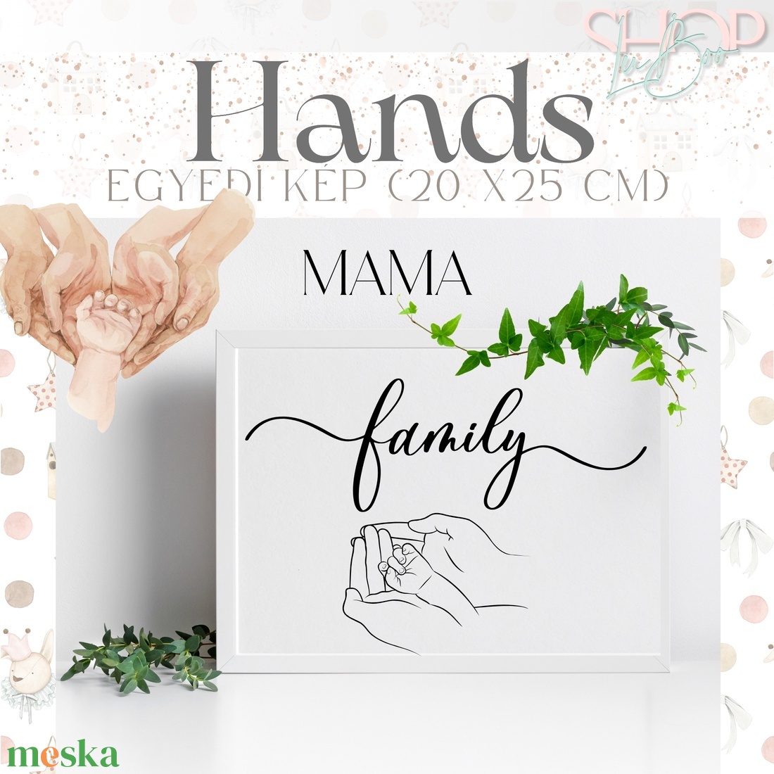 Hands - Egyedi kép (20x25 cm) - otthon & életmód - babaszoba, gyerekszoba - babaszoba kép - Meska.hu