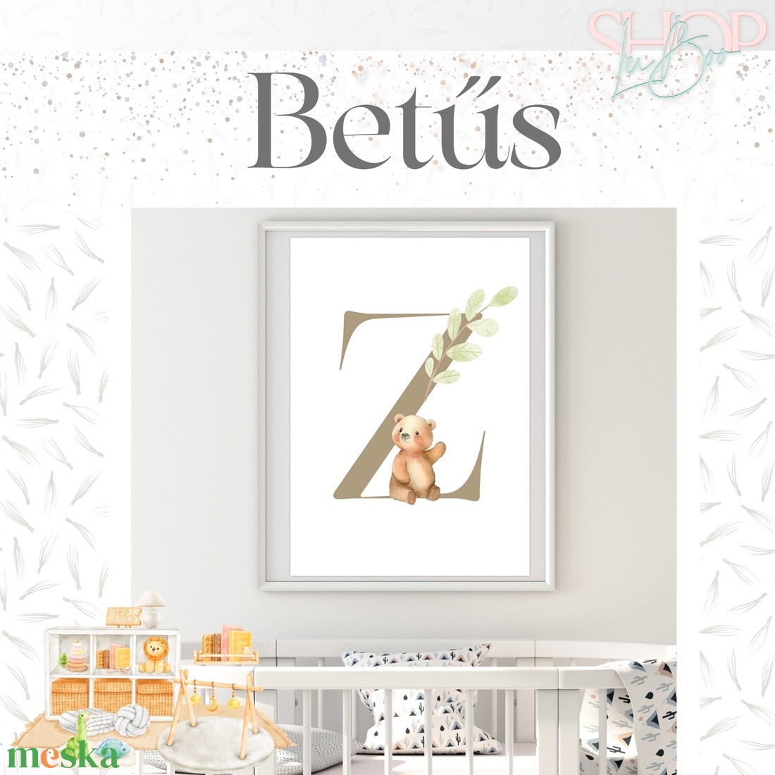 Betűs - egyedi poszter (fiús) - otthon & életmód - babaszoba, gyerekszoba - babaszoba kép - Meska.hu