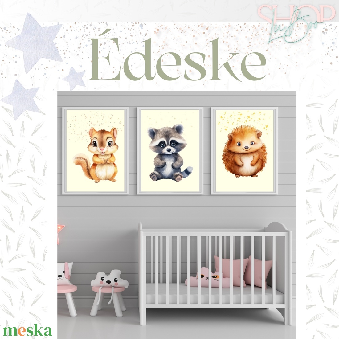 Édeske poszter (3 darabos) - otthon & életmód - babaszoba, gyerekszoba - babaszoba kép - Meska.hu