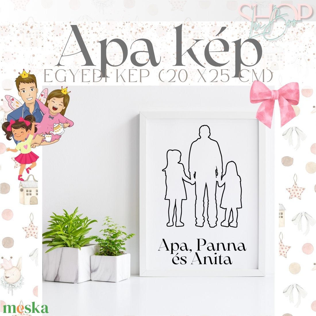 Apa kép - Egyedi családi kép (20x25 cm) - otthon & életmód - babaszoba, gyerekszoba - babaszoba kép - Meska.hu
