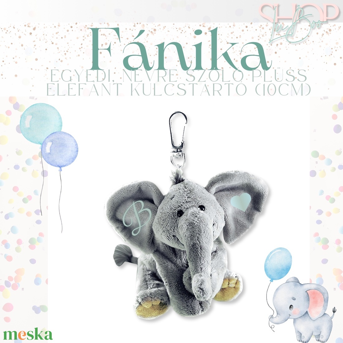 Fánika - Prémium emlékőr plüss elefánt kulcstartó (10 cm) - játék & sport - plüssállat & játékfigura - elefánt - Meska.hu