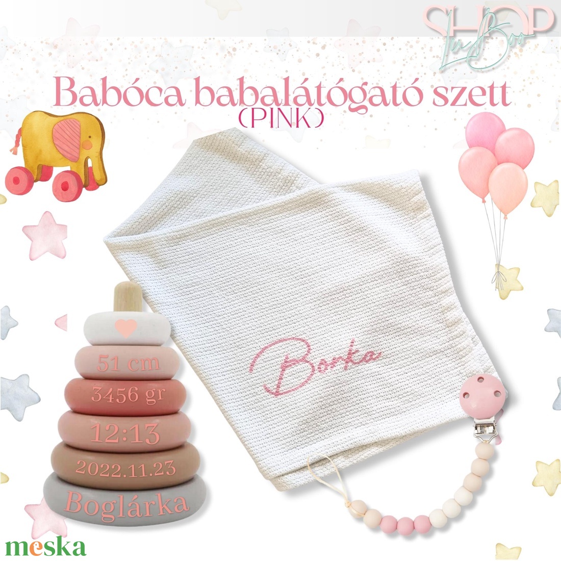 Babóca babacsomag - Pink - játék & sport - babalátogató ajándékcsomag - Meska.hu