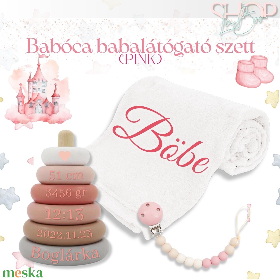 Babóca babacsomag - Pink - játék & sport - babalátogató ajándékcsomag - Meska.hu