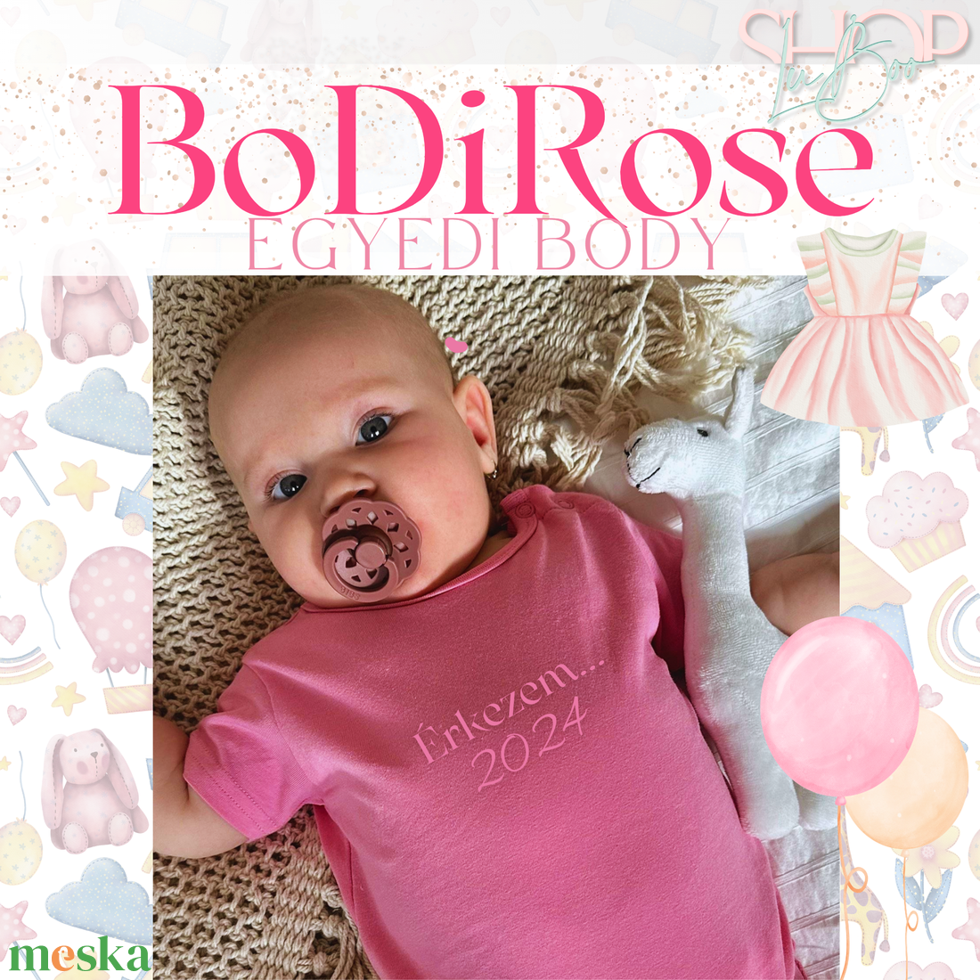 BoDiRose - Egyedi feliratú baba body - játék & sport - baba & babaház - babaruha, babakellék - Meska.hu
