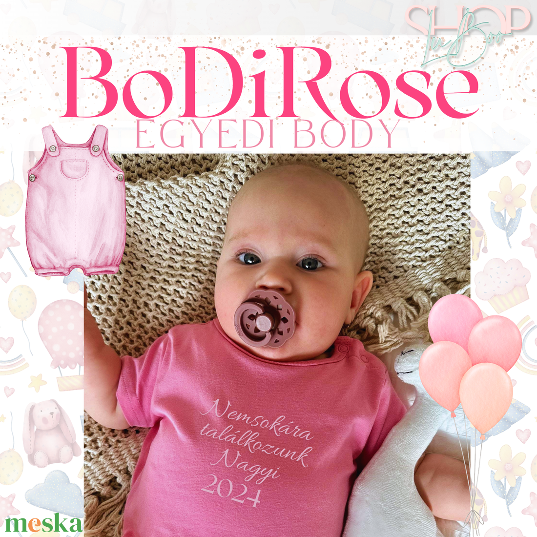 BoDiRose - Egyedi feliratú baba body - játék & sport - baba & babaház - babaruha, babakellék - Meska.hu