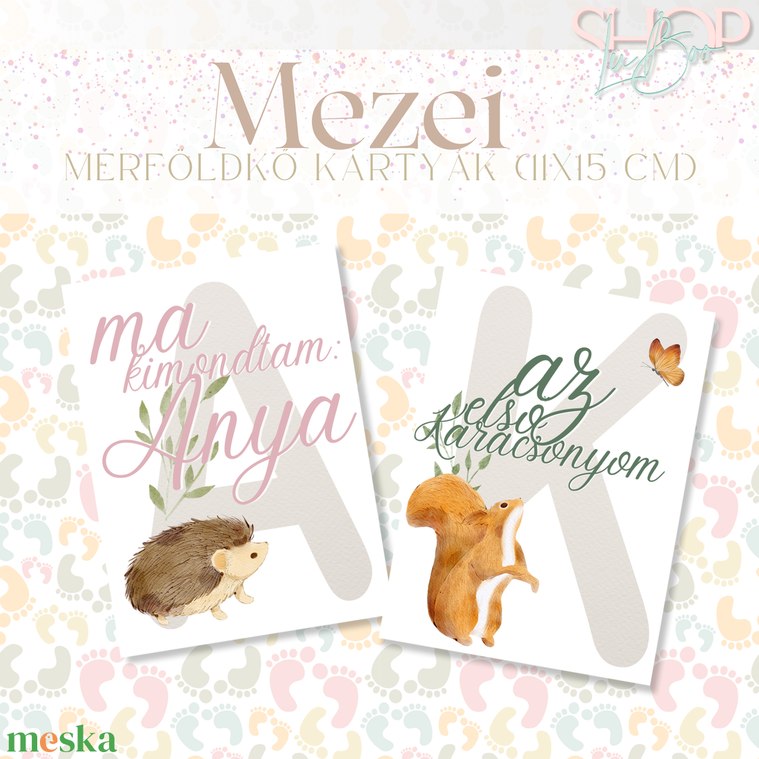 Mérföldkő kártyák - Mezei (11x15 cm) - ruha & divat - babaruha & gyerekruha - babafotózási ruha és kellék - Meska.hu