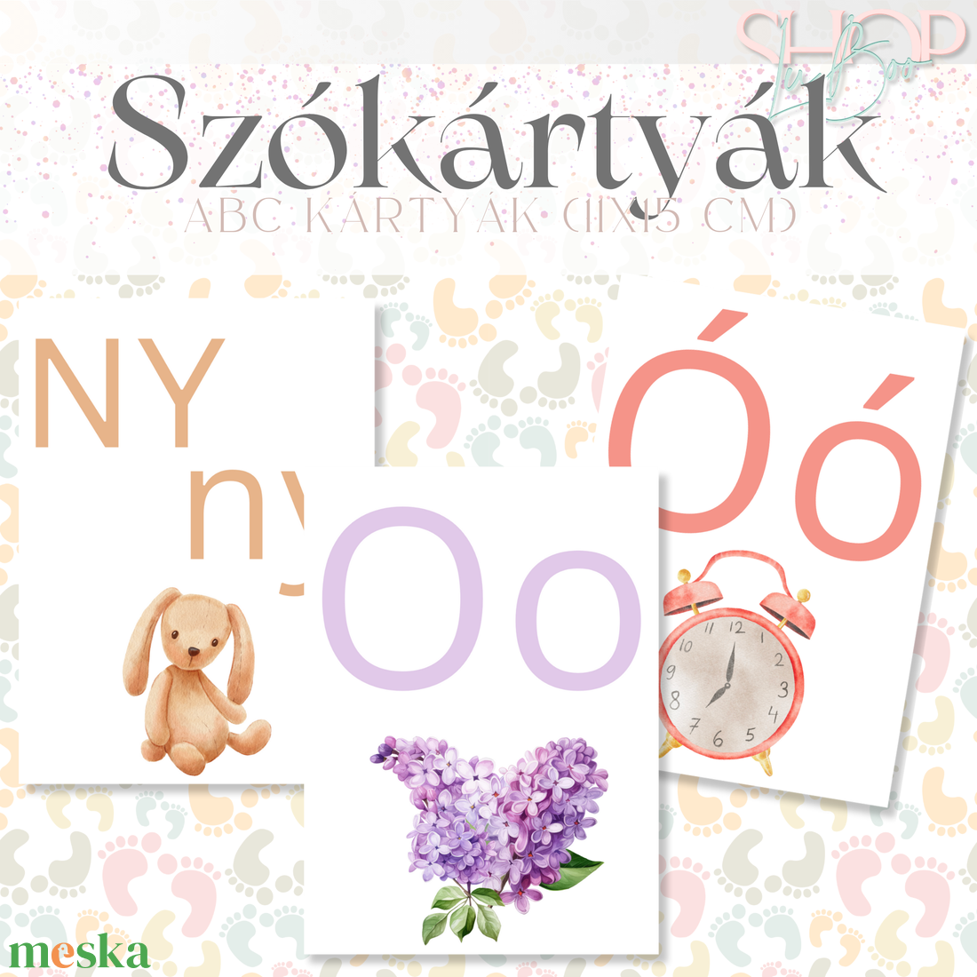 Szókártyák - Abc kártyák (11x15 cm) - ruha & divat - babaruha & gyerekruha - babafotózási ruha és kellék - Meska.hu