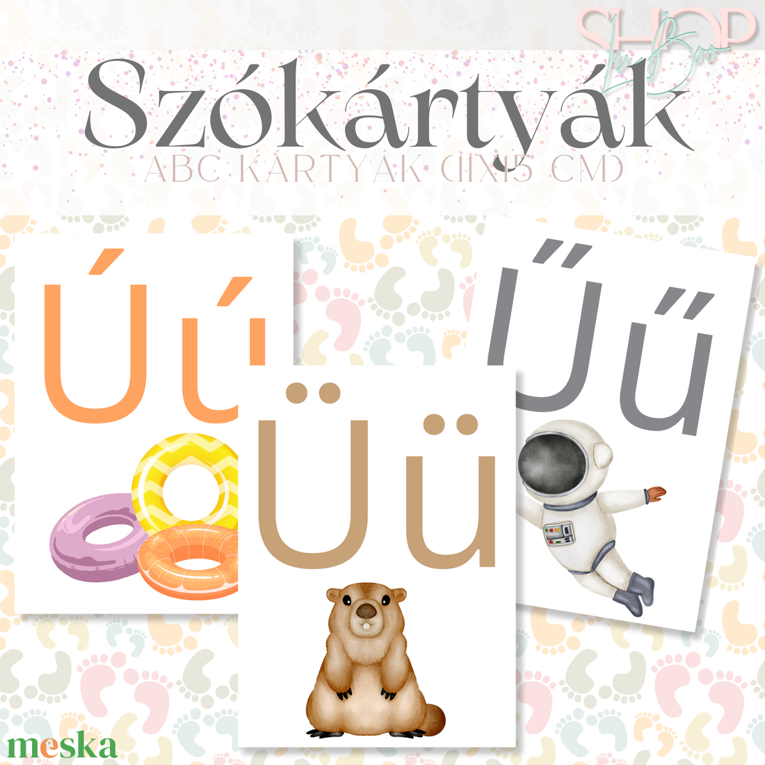 Szókártyák - Abc kártyák (11x15 cm) - ruha & divat - babaruha & gyerekruha - babafotózási ruha és kellék - Meska.hu