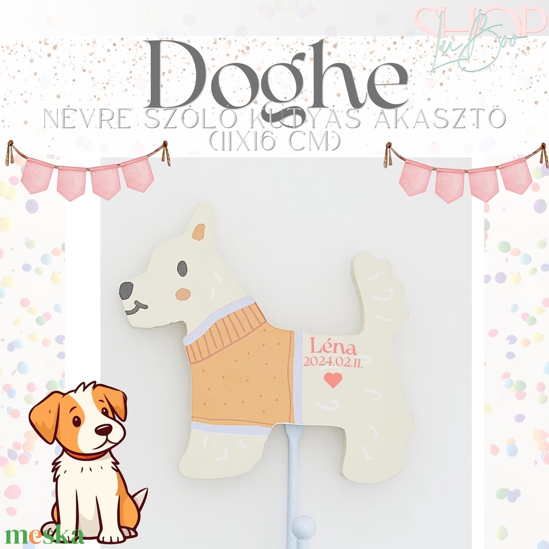 Doghe - Névre szóló kutyás akasztó - otthon & életmód - dekoráció - fali és függő dekoráció - falra akasztható dekor - Meska.hu