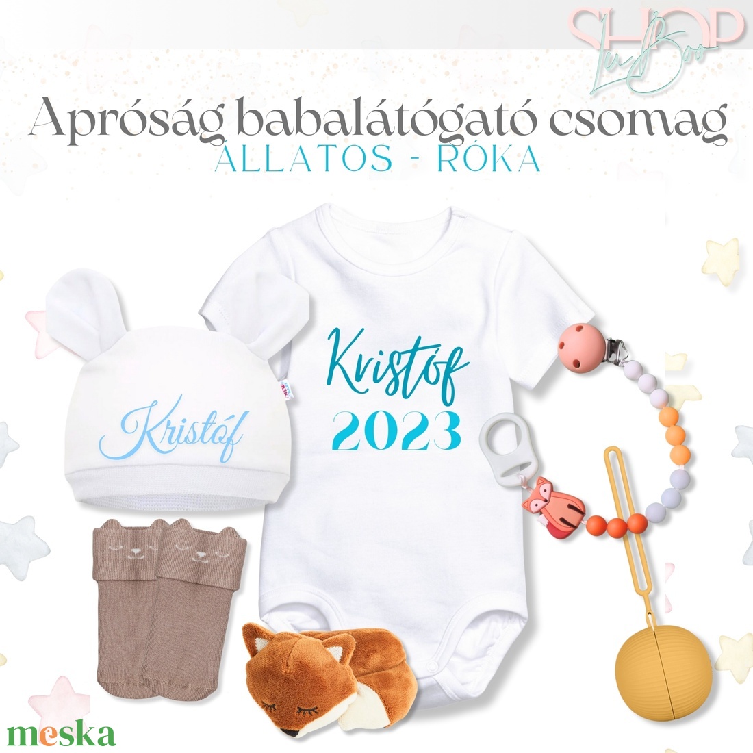 Apróság babacsomag - Róka - játék & sport - babalátogató ajándékcsomag - Meska.hu