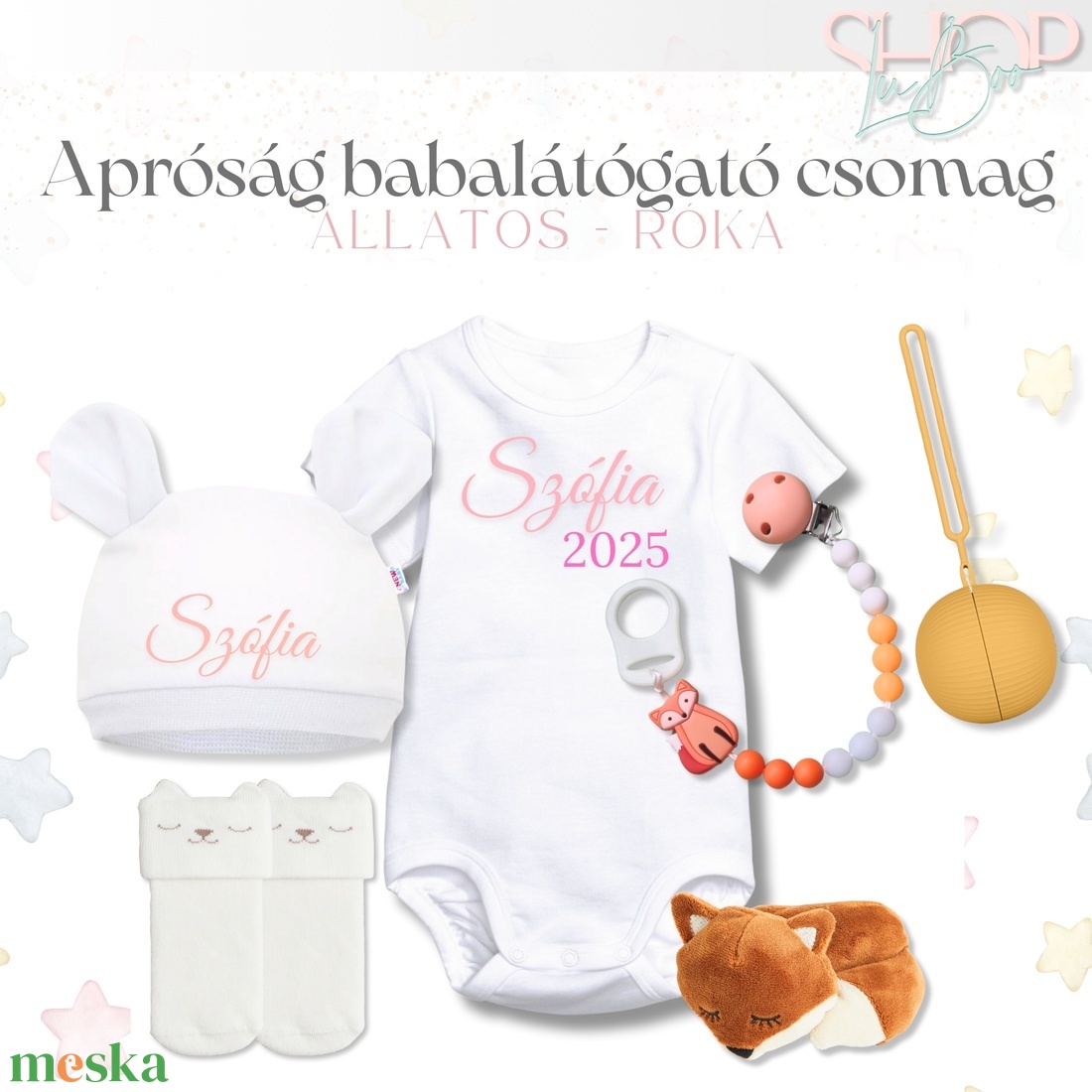 Apróság babacsomag - Róka - játék & sport - babalátogató ajándékcsomag - Meska.hu