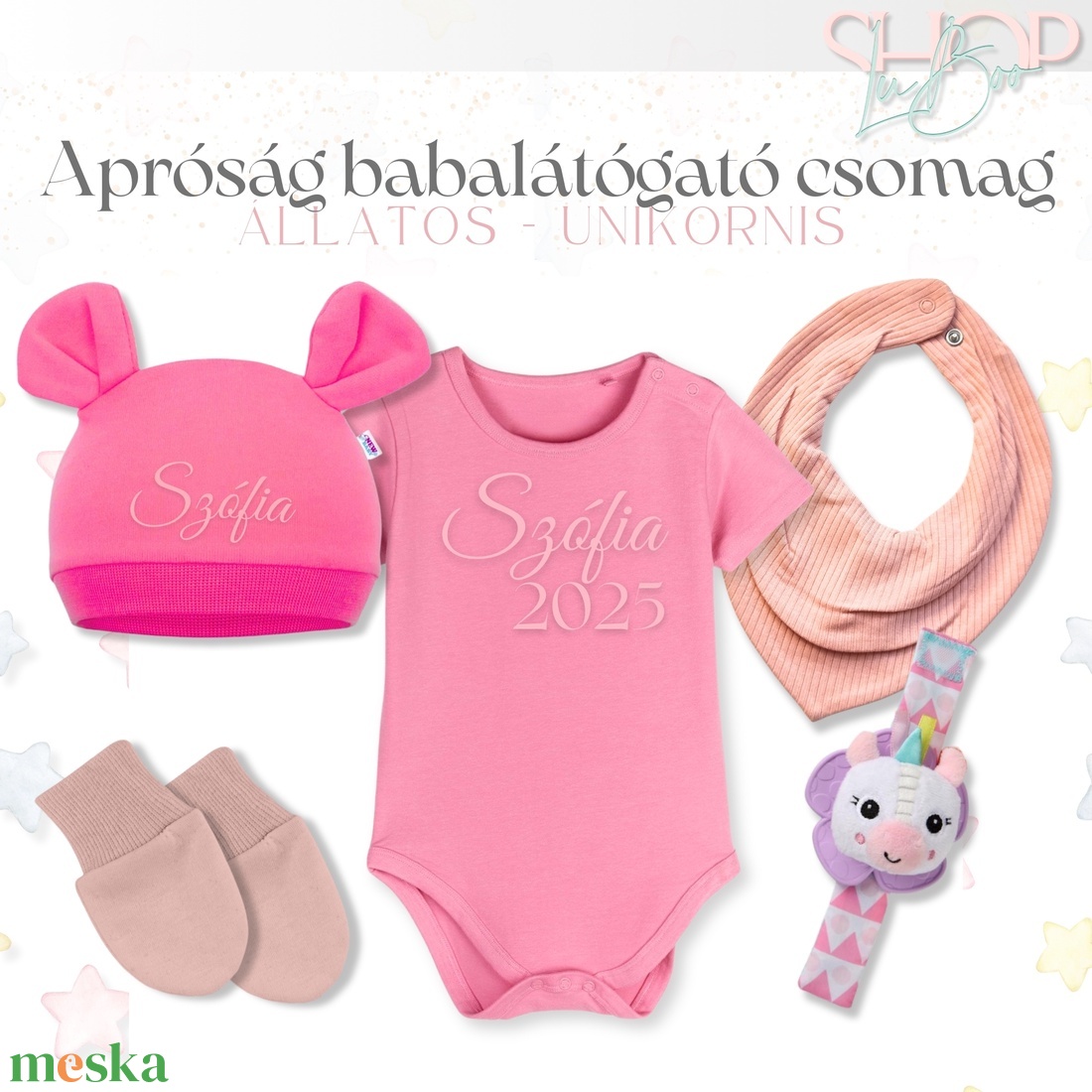 Apróság babacsomag - Pink - játék & sport - babalátogató ajándékcsomag - Meska.hu