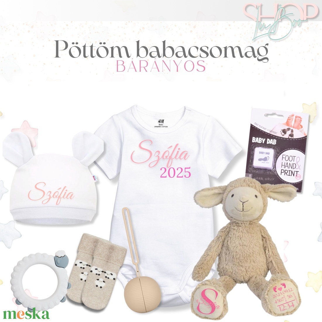 Pöttöm babacsomag - Bárányos - játék & sport - babalátogató ajándékcsomag - Meska.hu