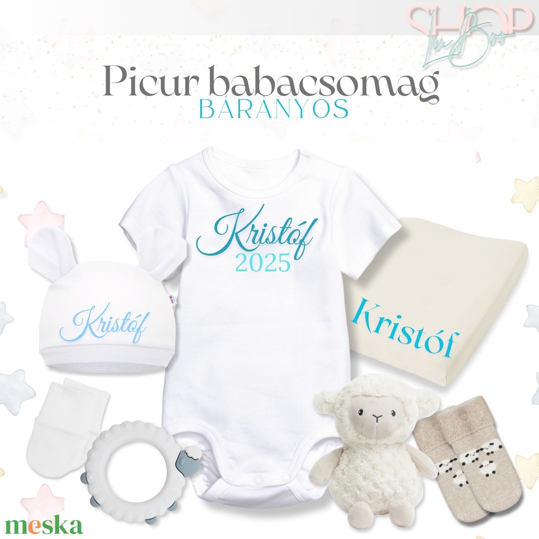 Picur babacsomag - Bárányos - játék & sport - babalátogató ajándékcsomag - Meska.hu