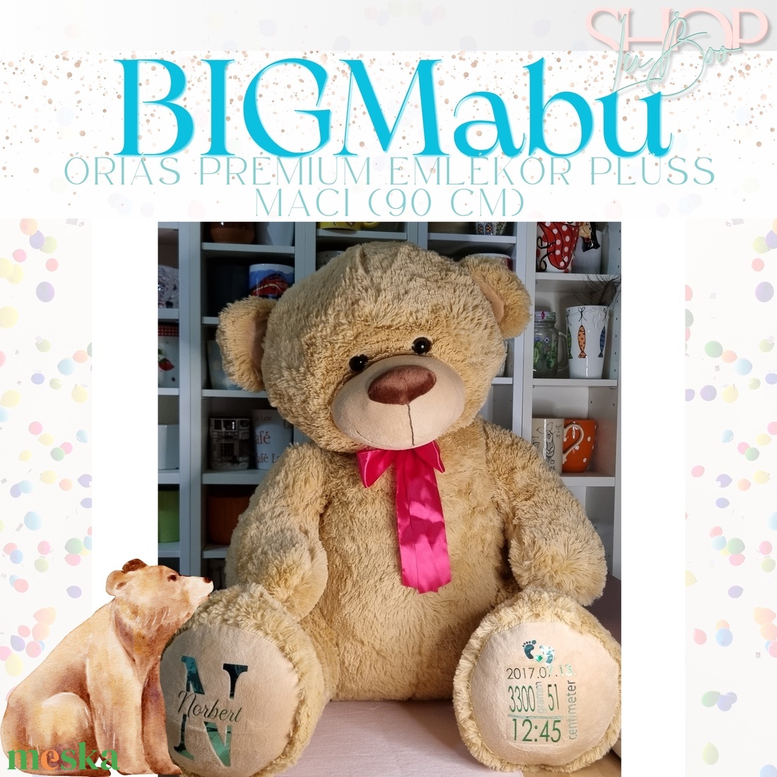 BIGMaBu - Óriás prémium emlékőr plüss maci (110 cm) - játék & sport - plüssállat & játékfigura - maci - Meska.hu