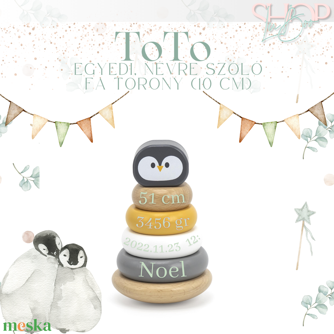 PingTo - Emlékőr fa torony (10 cm) - játék & sport - készségfejlesztő és logikai játék - toronyépítő- és egyensúlyozó játékok - Meska.hu