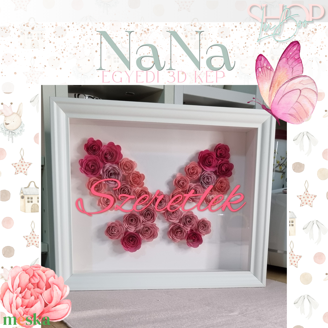 NaNa - Egyedi 3D kép (20x25 cm) - otthon & életmód - babaszoba, gyerekszoba - babaszoba kép - Meska.hu