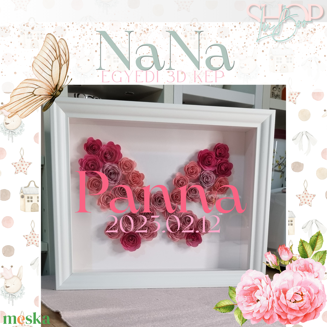 NaNa - Egyedi 3D kép (20x25 cm) - otthon & életmód - babaszoba, gyerekszoba - babaszoba kép - Meska.hu