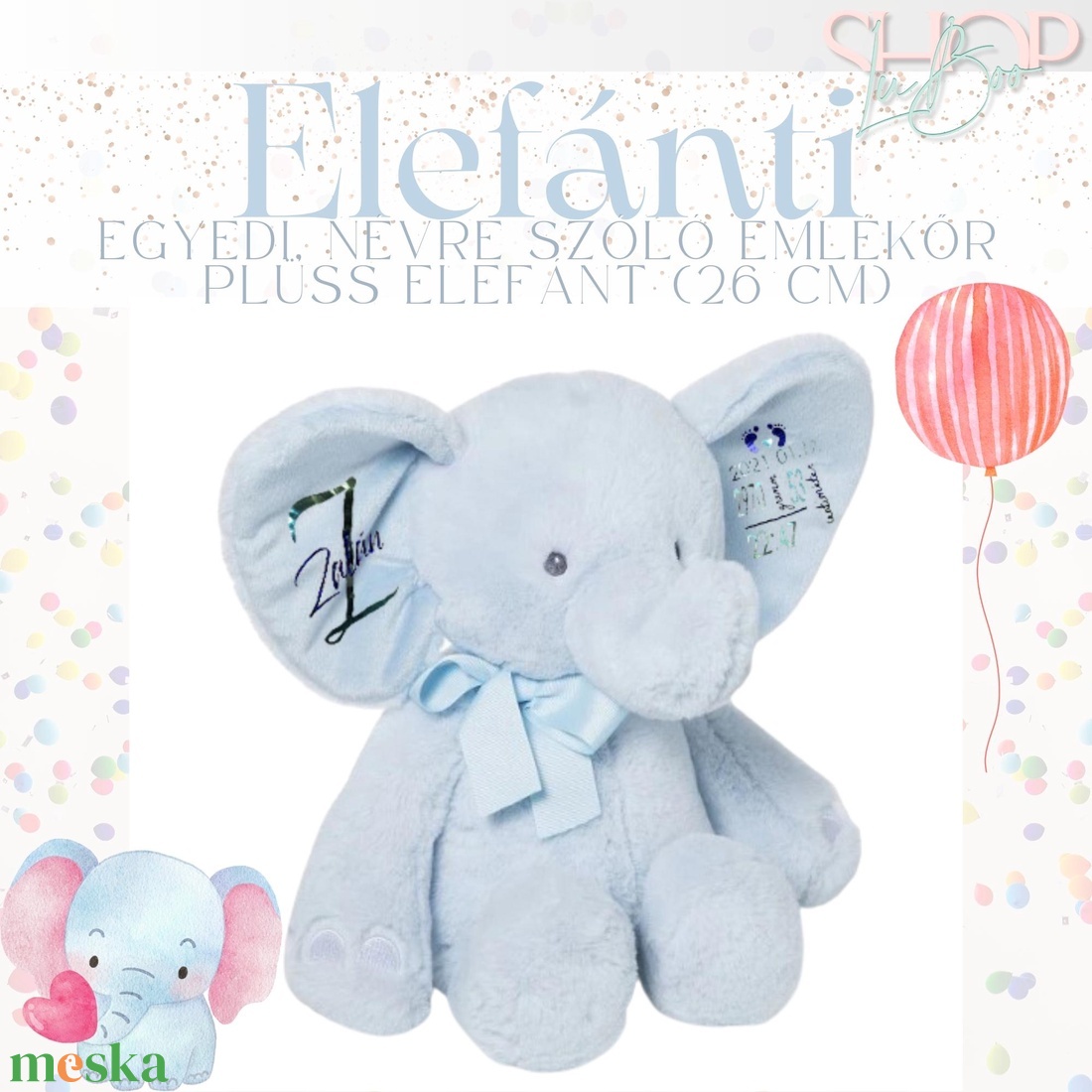 Elefánti - Emlékőr plüss elefánt (26 cm) - játék & sport - plüssállat & játékfigura - elefánt - Meska.hu