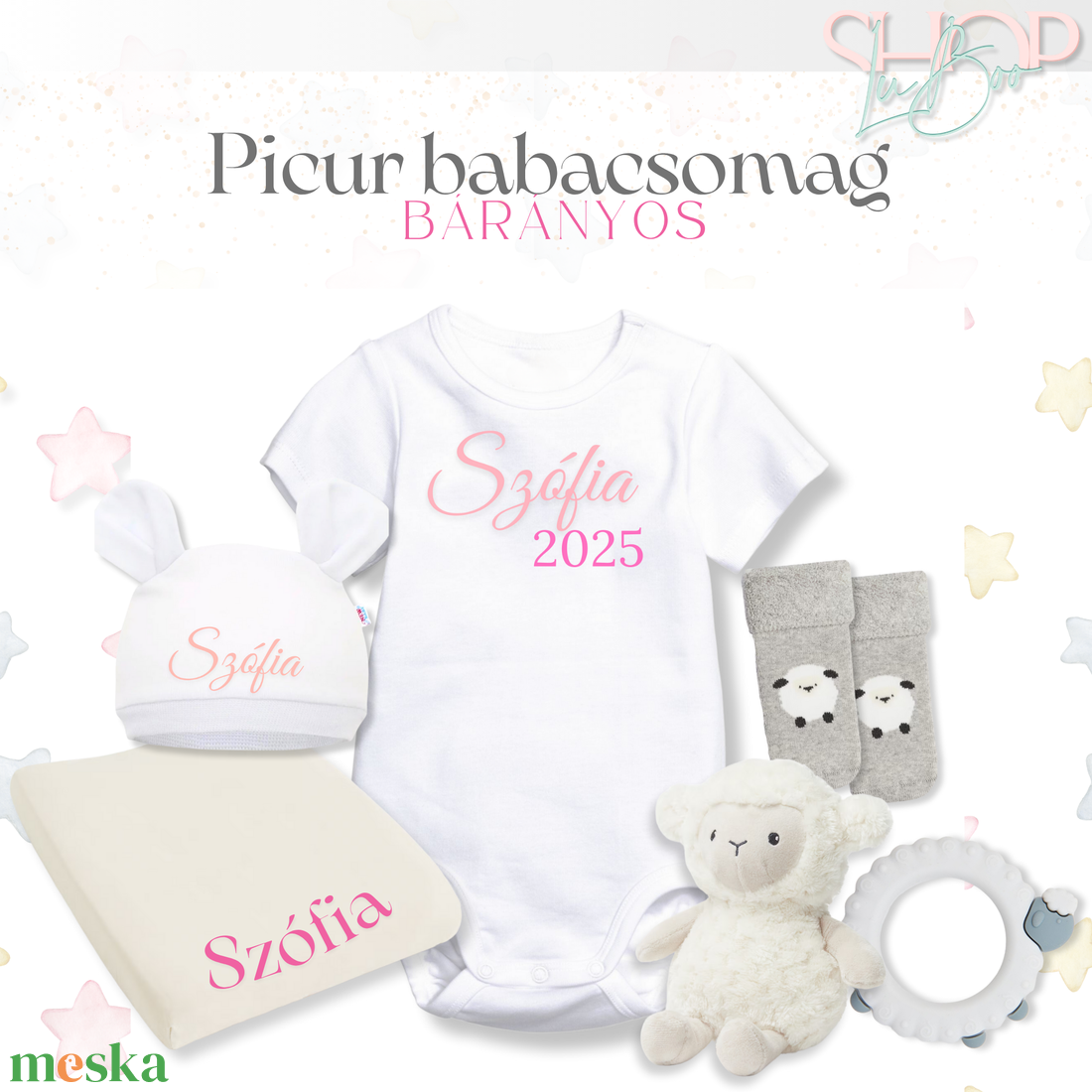 Picur babacsomag - Bárányos - játék & sport - babalátogató ajándékcsomag - Meska.hu