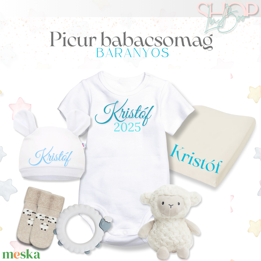 Picur babacsomag - Bárányos - játék & sport - babalátogató ajándékcsomag - Meska.hu