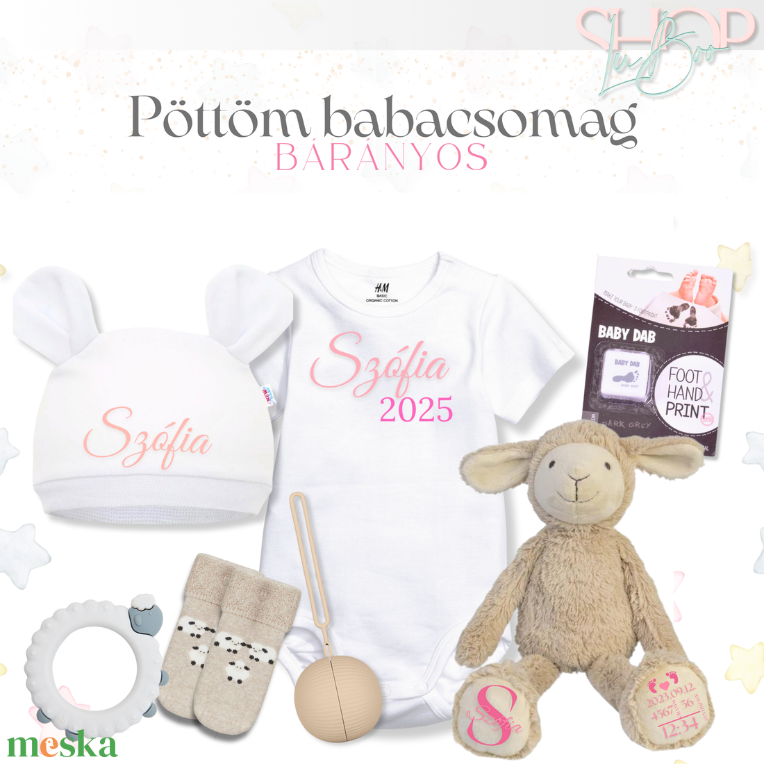 Pöttöm babacsomag - Bárányos - játék & sport - babalátogató ajándékcsomag - Meska.hu