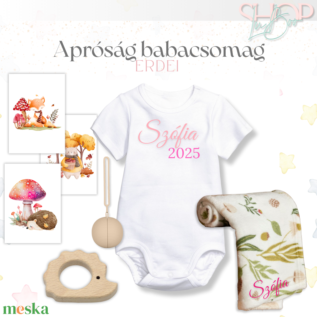 Apróság babacsomag - Erdei - játék & sport - babalátogató ajándékcsomag - Meska.hu