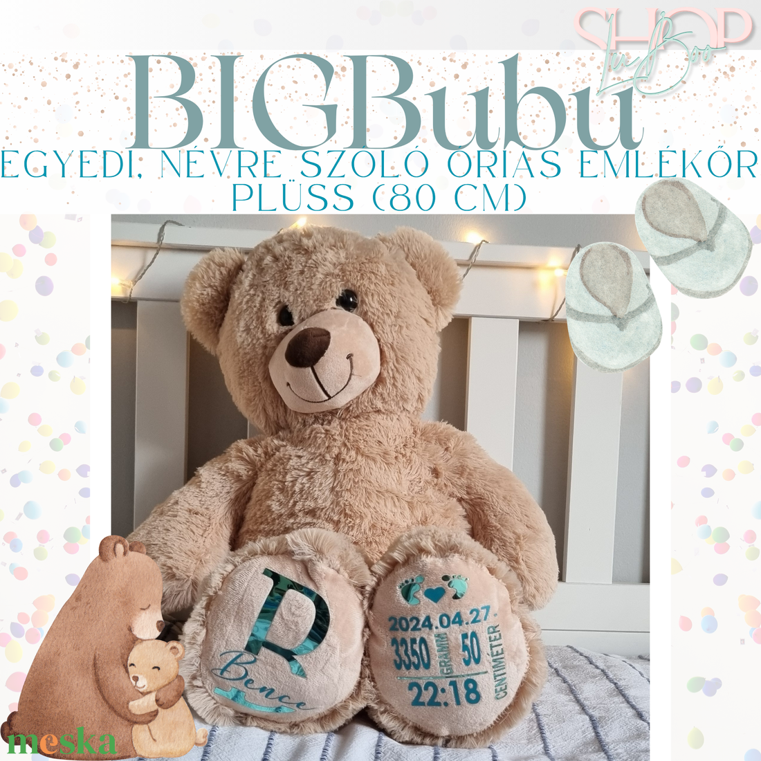 BIGBubu - Óriás plüss emlékőr maci (80 cm) - játék & sport - plüssállat & játékfigura - maci - Meska.hu
