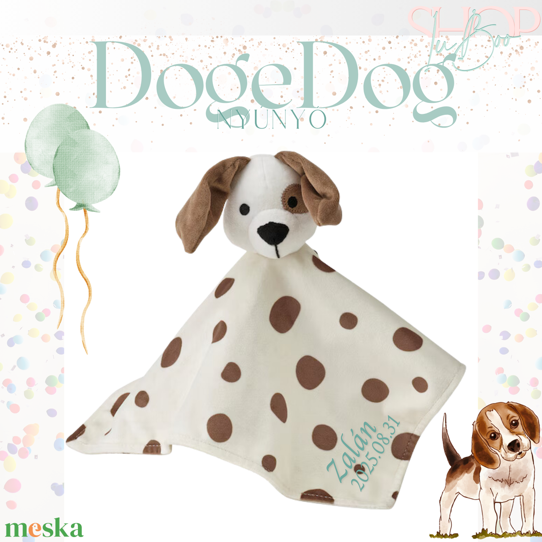 DogeDog névre szóló kutyus nyúnyó (30 cm) - ruha & divat - babaruha & gyerekruha - babafotózási ruha és kellék - Meska.hu