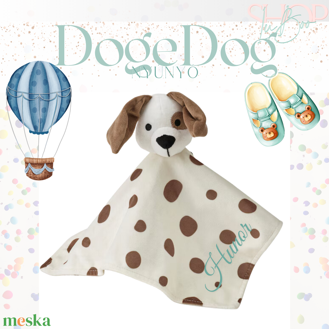 DogeDog névre szóló kutyus nyúnyó (30 cm) - ruha & divat - babaruha & gyerekruha - babafotózási ruha és kellék - Meska.hu