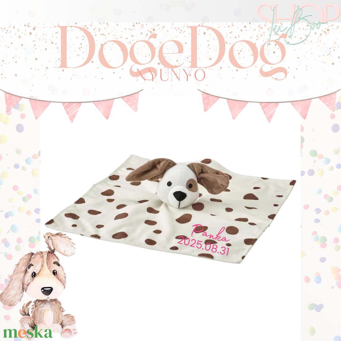 DogeDog névre szóló kutyus nyúnyó (30 cm) - ruha & divat - babaruha & gyerekruha - babafotózási ruha és kellék - Meska.hu