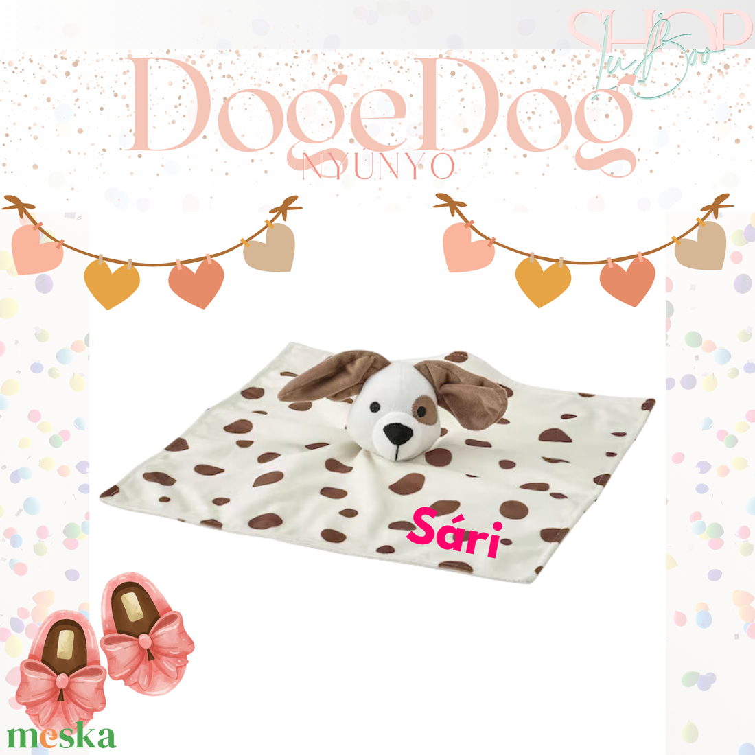 DogeDog névre szóló kutyus nyúnyó (30 cm) - ruha & divat - babaruha & gyerekruha - babafotózási ruha és kellék - Meska.hu