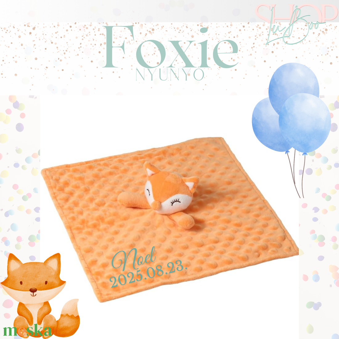 Foxie névre szóló róka nyúnyó (35 cm) - játék & sport - plüssállat & játékfigura - róka - Meska.hu