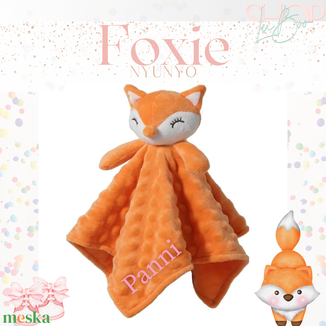 Foxie névre szóló róka nyúnyó (35 cm) - játék & sport - plüssállat & játékfigura - róka - Meska.hu