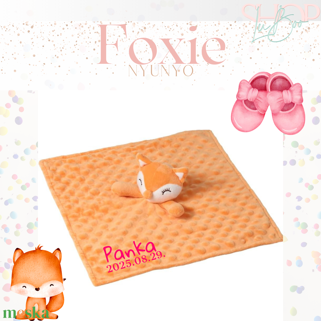 Foxie névre szóló róka nyúnyó (35 cm) - játék & sport - plüssállat & játékfigura - róka - Meska.hu