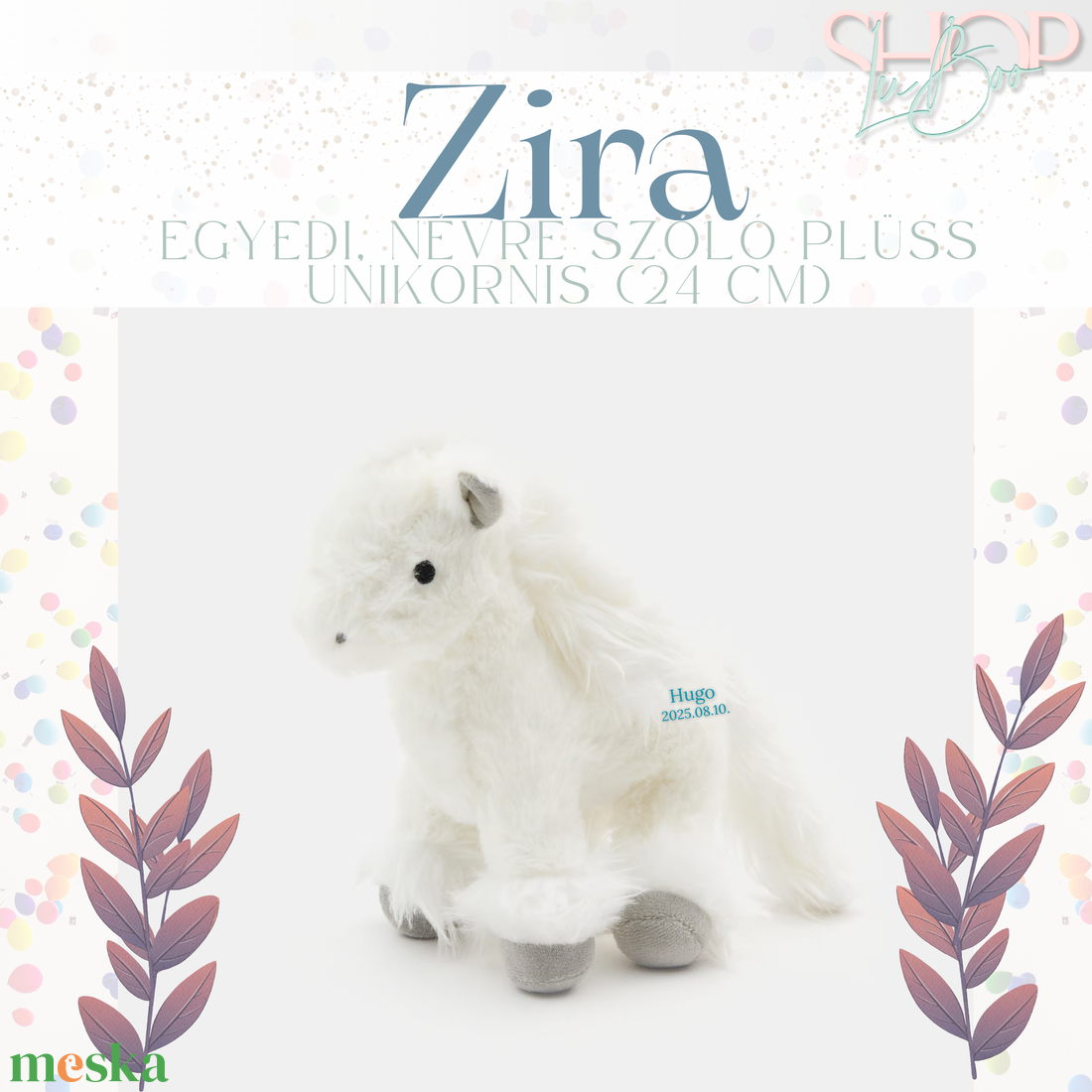 ZiRa - Egyedi, névre szóló plüss paci (24 cm) - játék & sport - plüssállat & játékfigura - unikornis - Meska.hu