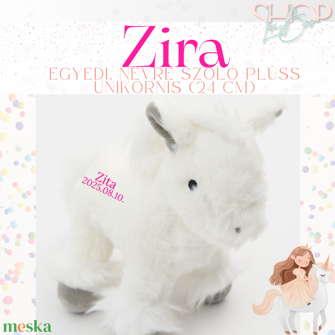ZiRa - Egyedi, névre szóló plüss paci (24 cm) - játék & sport - plüssállat & játékfigura - unikornis - Meska.hu