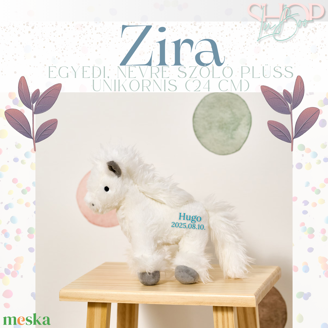 ZiRa - Egyedi, névre szóló plüss paci (24 cm) - játék & sport - plüssállat & játékfigura - unikornis - Meska.hu