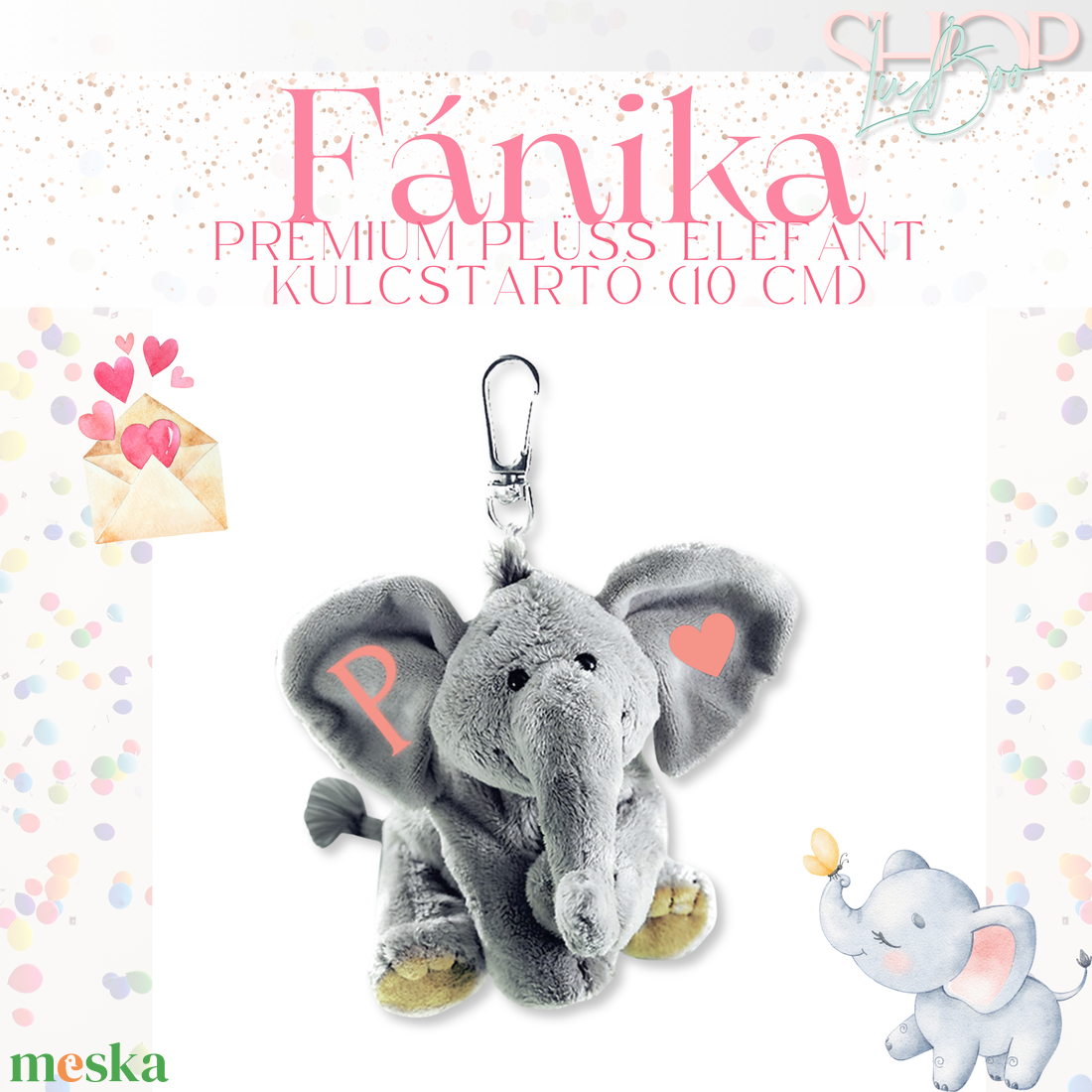 Fánika - Prémium plüss emlékőr elefánt kulcstartó (10 cm) - játék & sport - plüssállat & játékfigura - elefánt - Meska.hu