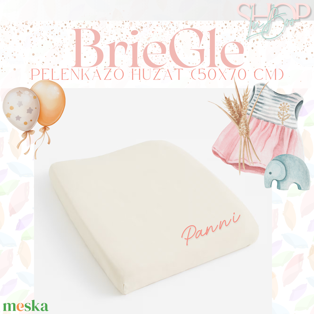 BrieGle - Névre szóló pelenkázó huzat (50x70 cm) - szépségápolás - pelenka & babaápolás - pelenkázó alátét - Meska.hu