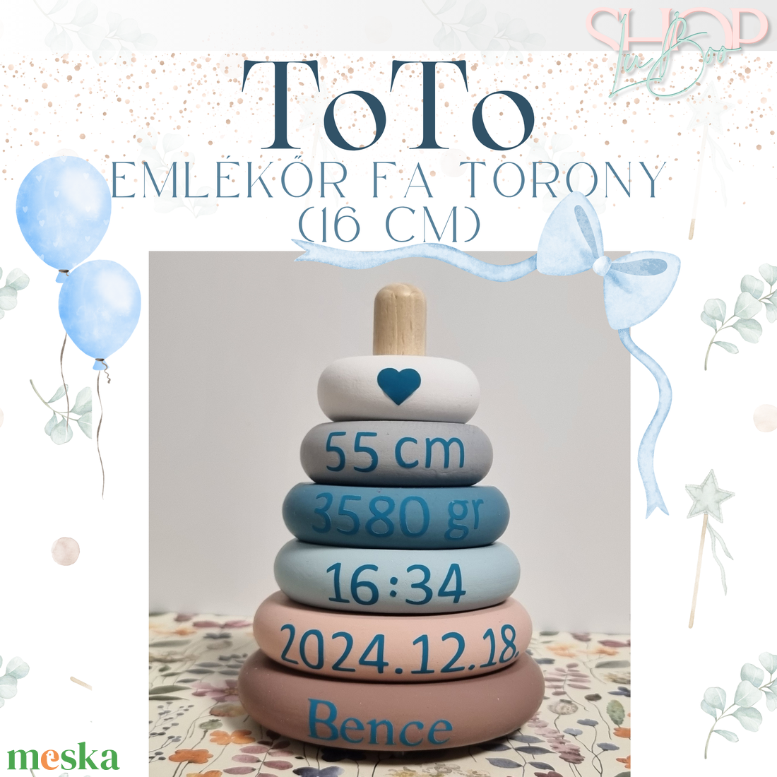 ToTo - Emlékőr fa torony - játék & sport - készségfejlesztő és logikai játék - toronyépítő- és egyensúlyozó játékok - Meska.hu