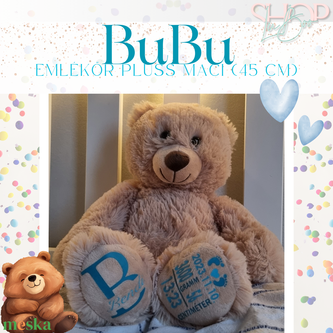 Bubu - Emlékőr plüss maci (45 cm) - játék & sport - plüssállat & játékfigura - maci - Meska.hu