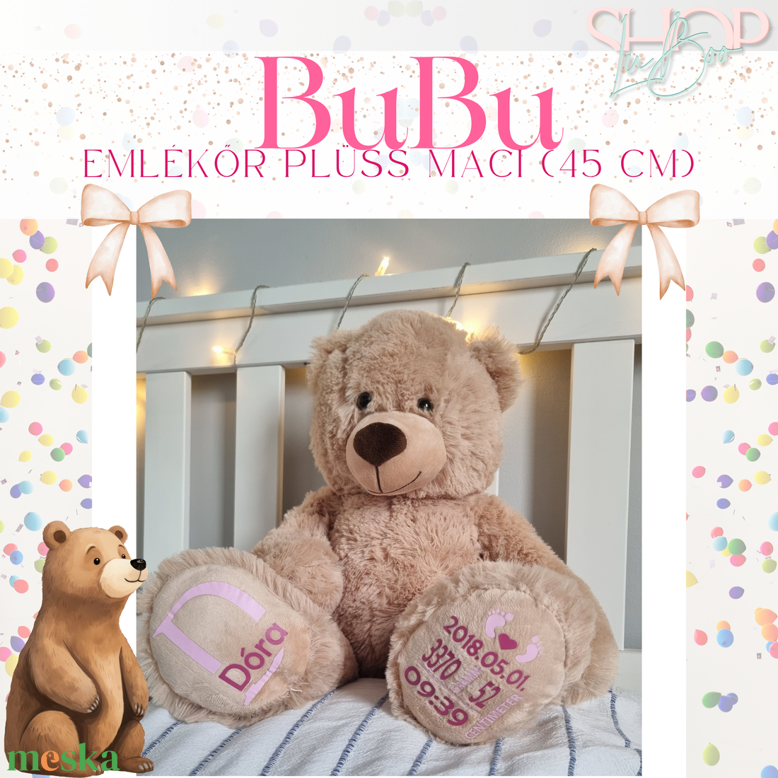 Bubu - Emlékőr plüss maci (45 cm) - játék & sport - plüssállat & játékfigura - maci - Meska.hu