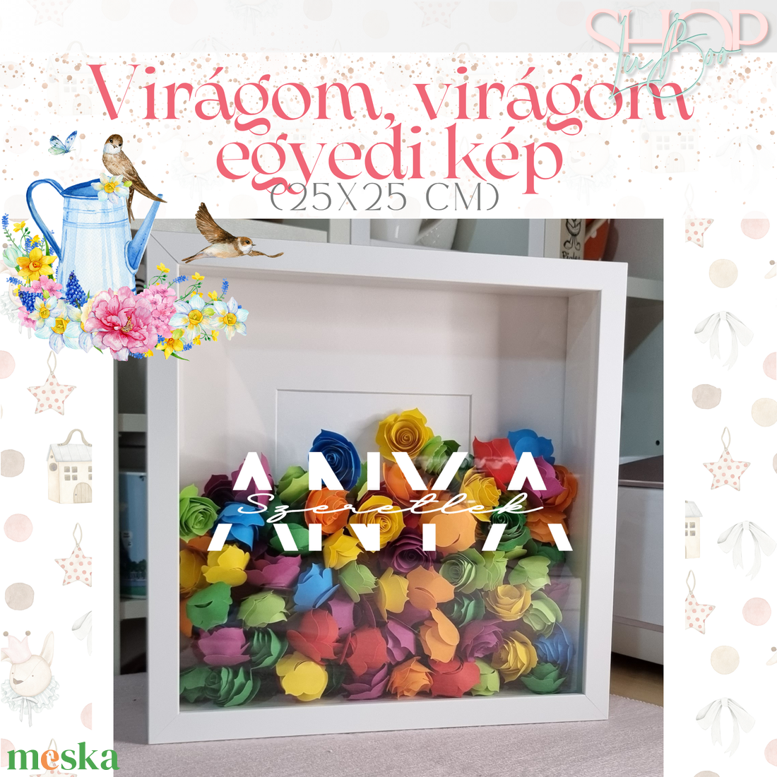 Virágom, virágom egyedi kép (25x25 cm) - otthon & életmód - dekoráció - kép & falikép - 3d képek - Meska.hu