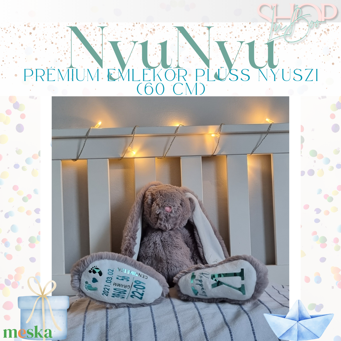 NyuNyu - Óriás prémium plüss emlékőr nyuszi (60 cm) - játék & sport - plüssállat & játékfigura - nyuszi - Meska.hu