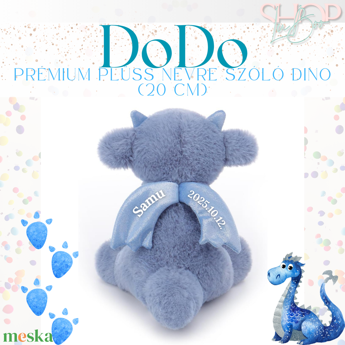 DoDo - Emlékőr plüss sárkány (20 cm) - játék & sport - plüssállat & játékfigura - plüss sárkány - Meska.hu