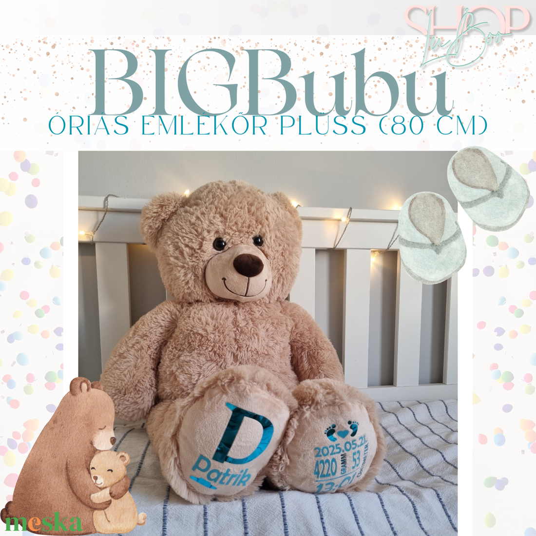 BIGBubu - Óriás plüss emlékőr maci (80 cm) - játék & sport - plüssállat & játékfigura - maci - Meska.hu