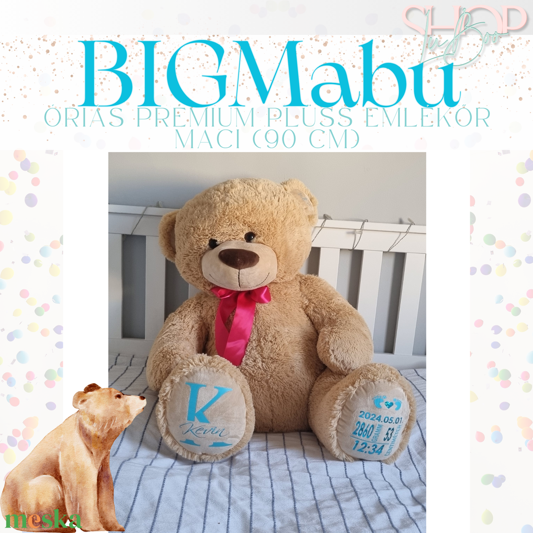 BIGMaBu - Óriás prémium plüss emlékőr maci (110 cm) - játék & sport - plüssállat & játékfigura - maci - Meska.hu